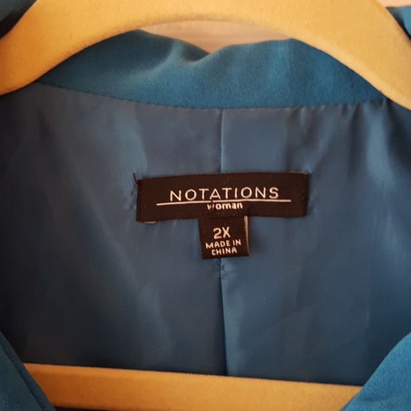 Notations teal button down jacket - Picture 2 of 3
